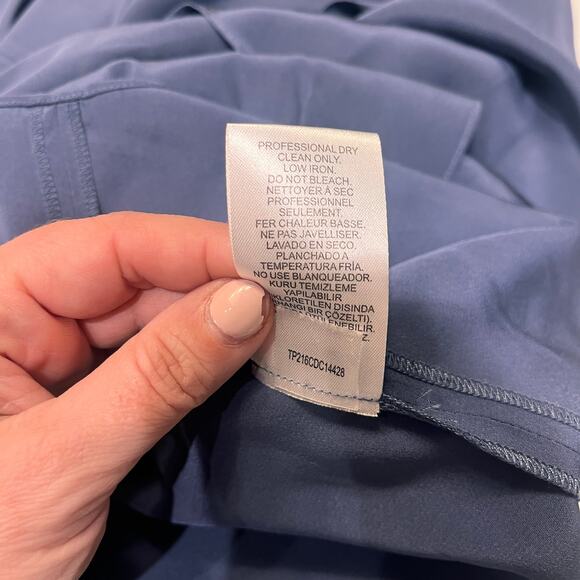 Tibi Blue 100% Silk Sophia Mini Ruffled Sleeveless Dress Sz 4 MSRP $495 - Picture 9 of 14